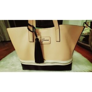 SALE BLUSH NUDE PINK LARGE TOTE w/ BLACK TASSEL